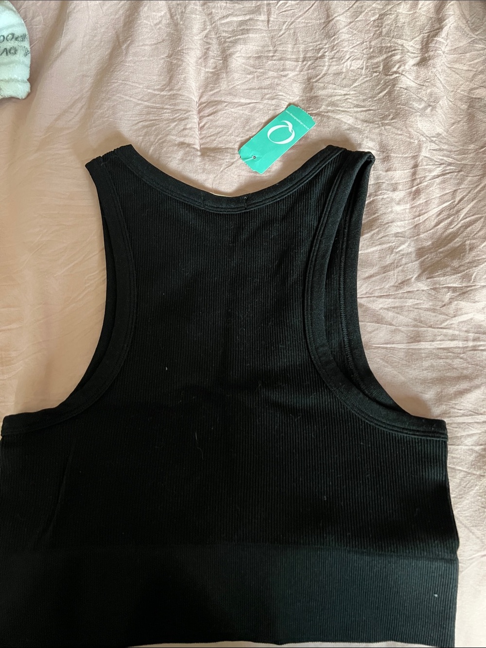 Bozzolo Black Ribbed Racerback Crop Tank - Picture 3 of 3
